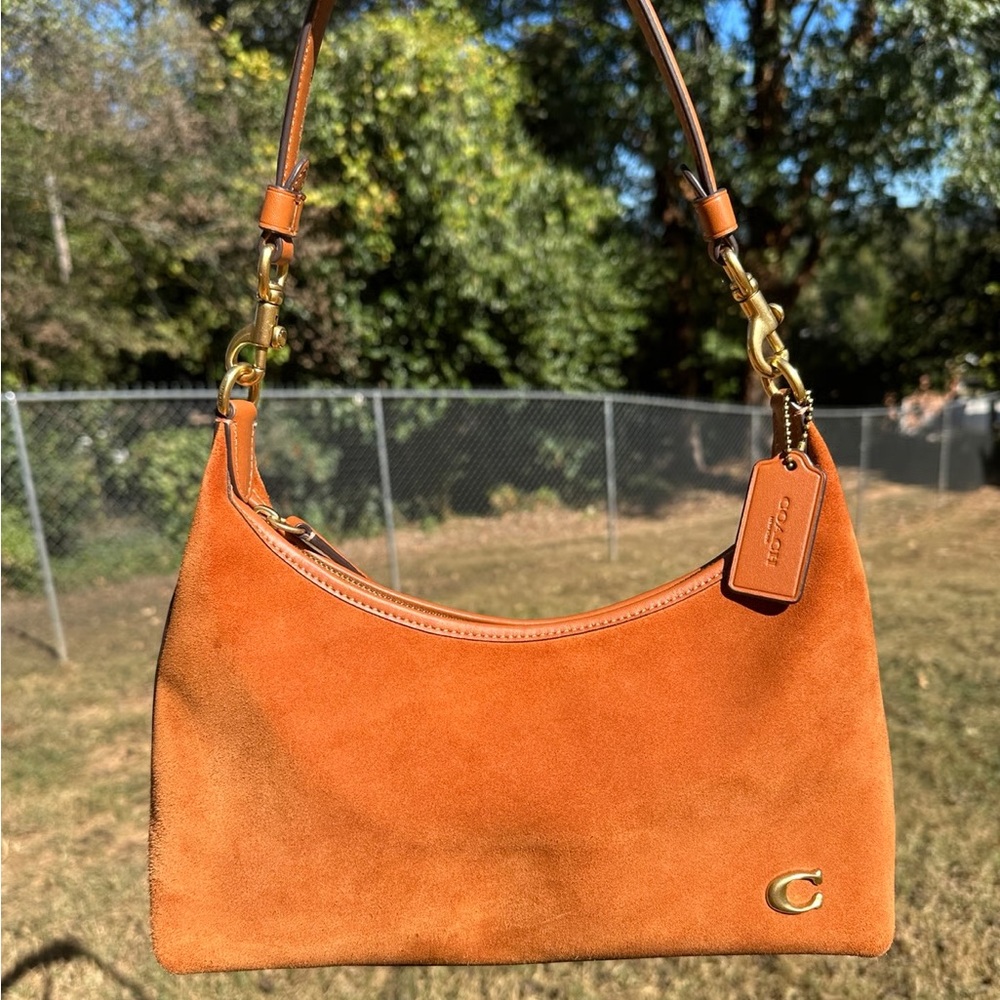 ✅Sold✅ Coach Juliet Hobo Bag – Burnished Amber Suede – Like New - Picture 9 of 17